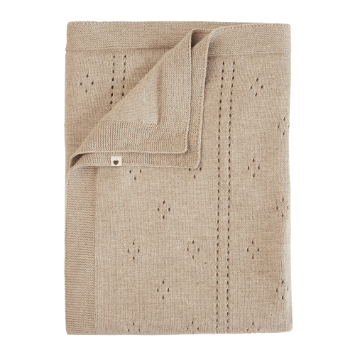 Knitted Blanket Pointelle - Vanilla