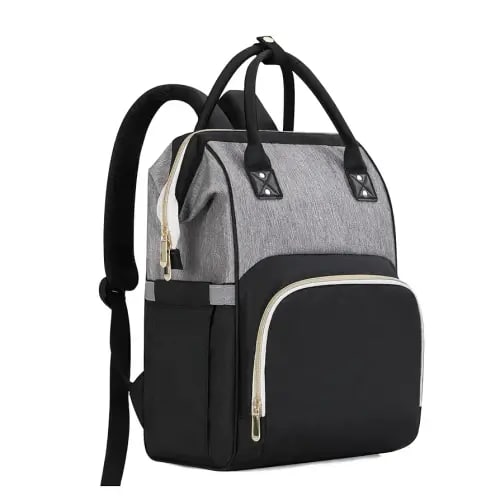 Femuar Diaper Bag Backpack Multifunction Maternity Nappy Baby Bag for Girls & Boys Large Capacity Travel Diaper Bags Black Gray