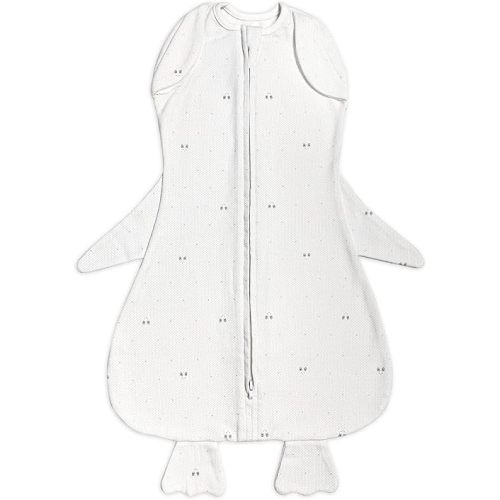 Sense-U Swaddle Blanket Adjustable Original Infant Baby Wrap Soft Cotton Star Floral Print (3-6m) (Penguin, Large)