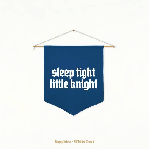 Sleep Tight Little Knight Pennant | Fairy Tale Kids Decor, Knights & Dragons Flag, Medieval Bedroom, Castle Theme, Multiple Colors