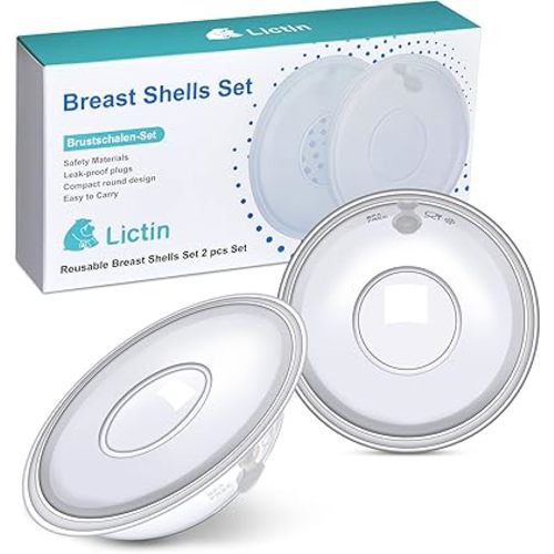 Lictin Milk Collector Catcher for Breastmilk - Breast Shells & Milk Catcher for Breastfeeding Relief (2 in 1), Protect Sore Nipples for Breastfeeding, Collect Breast Milk Leak for Nursing Moms