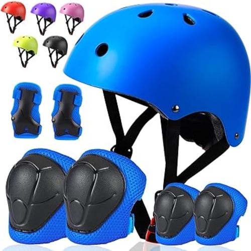 Amazon.com : ArgoHome Kids Bike Helmet Toddler Helmet Kids Sport Protective Gear Set Boy Girl Adjustable Child Cycling Helmet with Knee Pads Elbow Pads Wrist Guards Youth Skateboard Helmet for Kids Blue : Sports & Outdoors