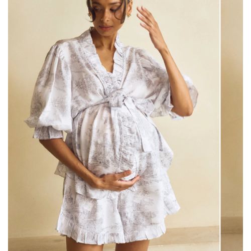 RUFFLED VEGAN SILK PJ SET