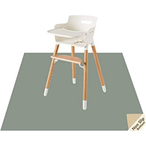 Splat Mat for Under High Chair/Arts/Crafts by CLCROBD, 51" Baby Anti-Slip Food Splash and Spill Mat for Eating Mess, Waterproof Floor Protector and Table Cloth (Gray)