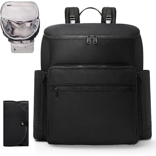 ILCOLPO Large Diaper Bag Backpack for Mom & Dad, Black