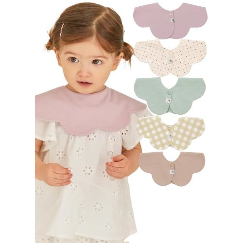 Konny Baby Bibs 5-Pack, 360 ° Rotate, Soft and Absorbent Bandana Drooling for Boys Girls baby Essentials