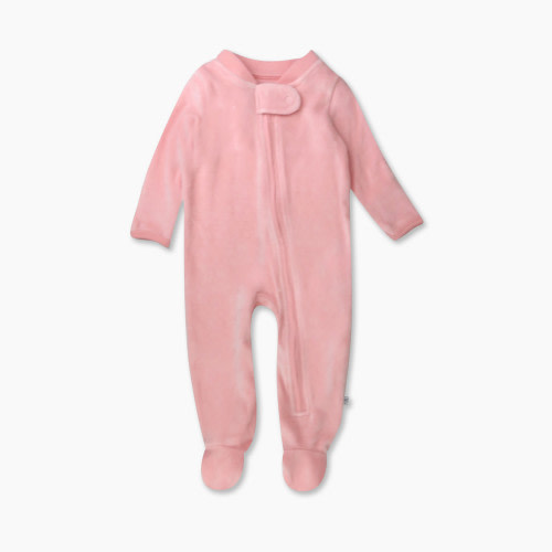 Honest Baby Clothing Velour Sleep and Play - Pink, Newborn