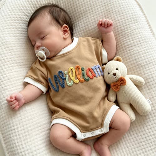Short Sleeve Baby Bubble Romper, Custom Name Baby Bodysuit, Newborn T Shirt Romper, Oversized Toddler Onesie, Custom Summer Baby Clothes