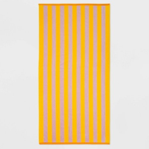 Wow Reversible Beach Towel Cream/orange/yellow - Sun Squad™