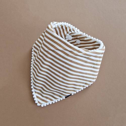 Pom Pom Bandana Bib - Striped | Petit Filippe