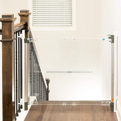 Qdos Safety Crystal Designer Baby Safety Gate - Meets Tougher European Standards - Modern Design and Unparalleled Safety - Beauty & Safety Together at Last - Simple Installation | Hardware Mount