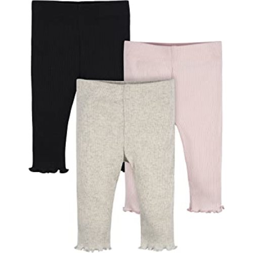 Gerber Baby Girls' 3-Pack Pull-on Knit Leggings