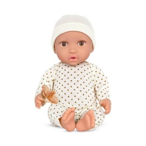 LullaBaby Doll With Polka Dot Ivory Pajama And Pacifier