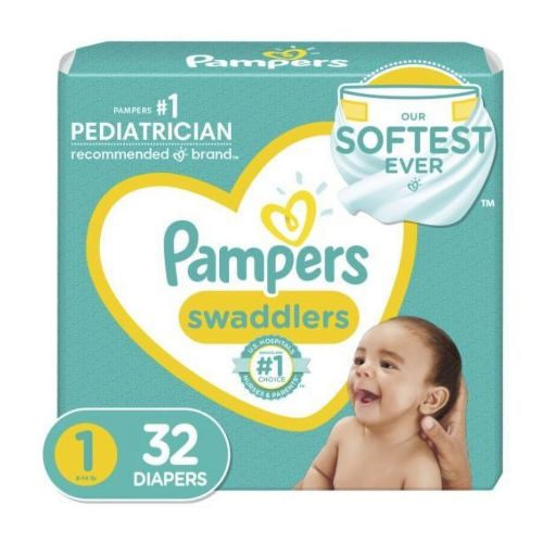 Pampers Swaddlers Diapers Size 1, 32 Count