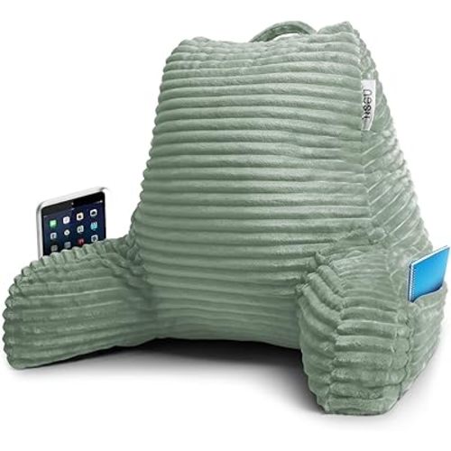 Nestl Reading Pillow for Bed Adult – Back Pillow for Sitting in Bed, Standard Bed Pillows for Sitting Up in Bed, Foam Bed Chair Pillow, Sage Green Bed Rest Pillow