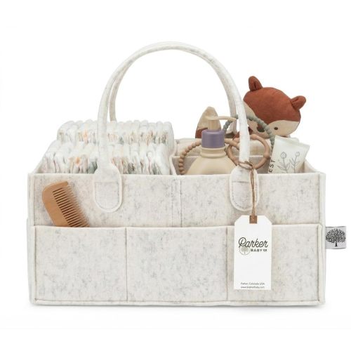 Parker Baby Co. Diaper Caddy - White, Large