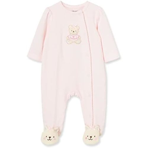 Little Me Clothes for Baby Girls' 100% Cotton Scratch-Free Tag Footie Sleeper, Preemie to 9 Months