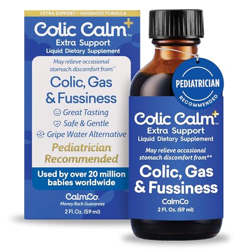 Colic Calm Plus - Alternative Gripe Water with Extra Support, Infant Gas Drops for Newborns, Colic & Upset Stomach Relief, Safe & Gentle, Baby Essentials for Digestive Health, 2 fl oz (Pack of 1)