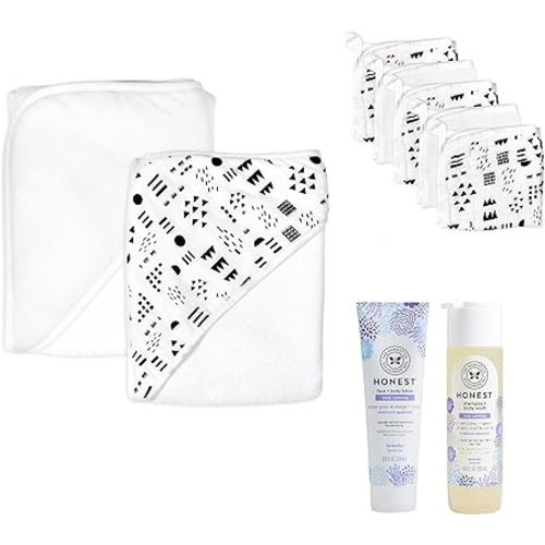 HonestBaby 9-Piece Bubbles and Cuddles Gift Set Bath and Lotion 100% Organic Cotton for Infant Baby Boys, Girls, Unisex