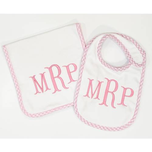 Monogrammed Initial Bib Set | Embroidered Bib Set | Shower Gift | Personalized Bib Set