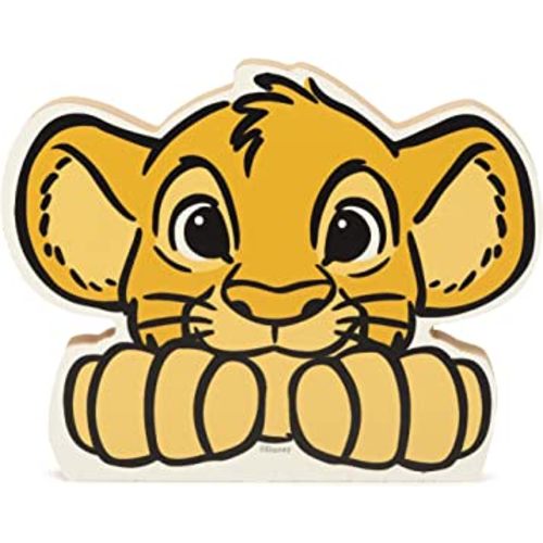 Disney The Lion King Simba Head Shelf Sitter Decor - Chunky Wood Block Cutout for Kids' Bedroom, Play Room or Nursery