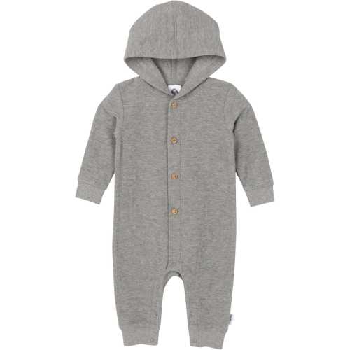 Baby Boys Grey Heather Hooded Romper