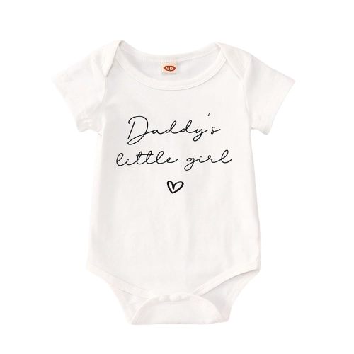 Baby Girls Bodysuit 1st Father's Day Romper Daddy's Girl Onesie Infant Short Sleeve Jumpsuit Outfit 3-18 Months
