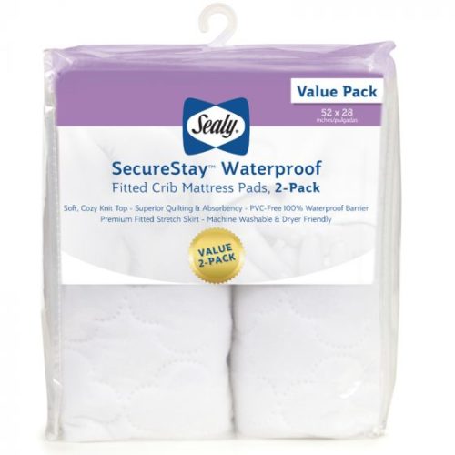 Sealy Secure Stay Waterproof Crib Mattress Pad | Sealy Baby