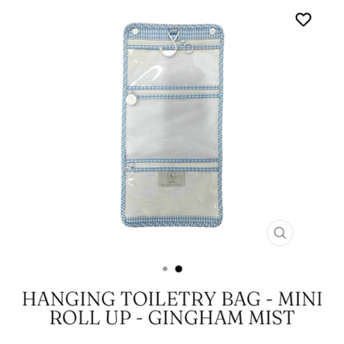 Hanging Toiletry Bag - Gingham Mist