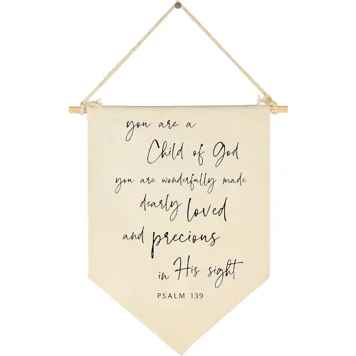 You Are A Child of God-Scripture Wall Decor, Baby Banner Gift Shower-Flag Decor Gifts for Baby Boys Girls Newborn Kids-Banner Wall Sign Gifts for Nursery Baby Room Playroom Bedroom Front Door