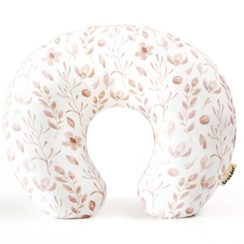 GRSSDER Nursing Pillow Cover, Stretchy Soft Minky Breastfeeding Pillow Slipcover, Fit Most Nursing Support Pillows for Breastfeeding, Comfortable Safe Pillow Cover, Watercolor Pink Flora