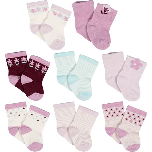 Gerber Unisex Baby 8-Pair Wiggle-Proof Sock