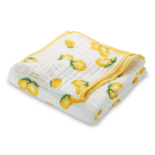 LollyBanks Lemon Baby Muslin Quilt - 6 Layers, 100% Muslin Cotton, 47"x47", 1 Pack