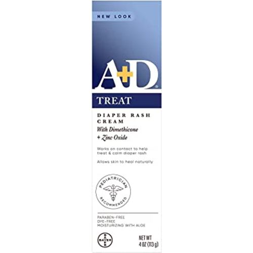 A+D Zinc Oxide Diaper Rash Cream with Aloe 4 oz (Pack of 3)
