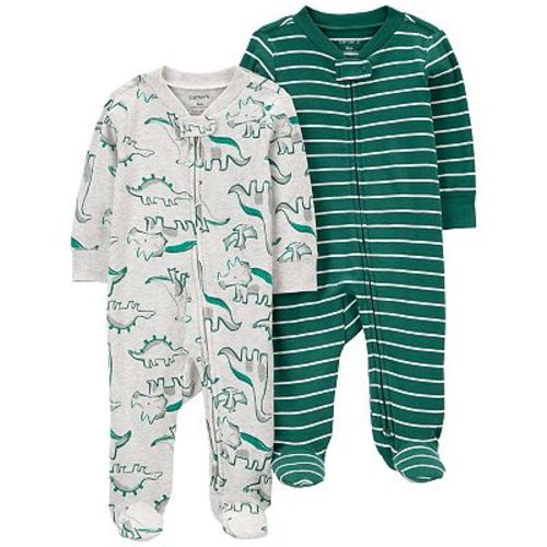 Baby Carter's 2-Way Zip Dinosaurs and Green Sleep & Plays 2-Pack