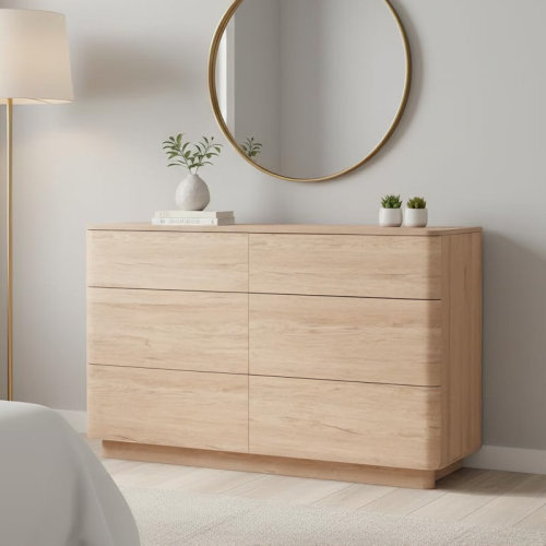 Lark Manor™ 52'' W 6-drawer Modern Double Dresser,wood Chest Of Drawers | Wayfair