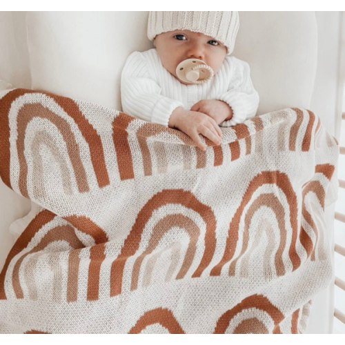 Rainbow Knitted Blanket