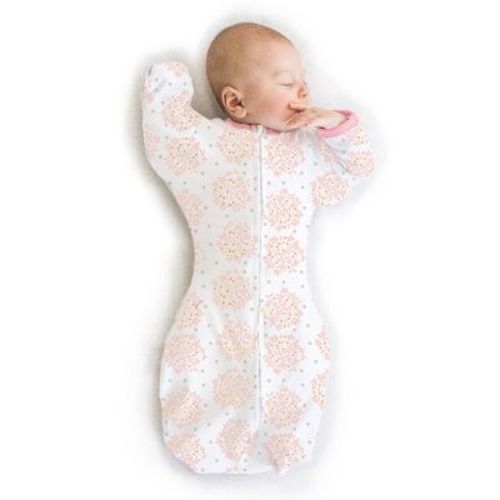 Swaddledesigns Transitional Swaddle Sack Wearable Blanket - Pink Heavenly Floral - M - 3-6 Months