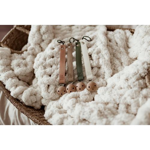 Little Haven Vegan Leather Pacifier Clips - Fawn Leather