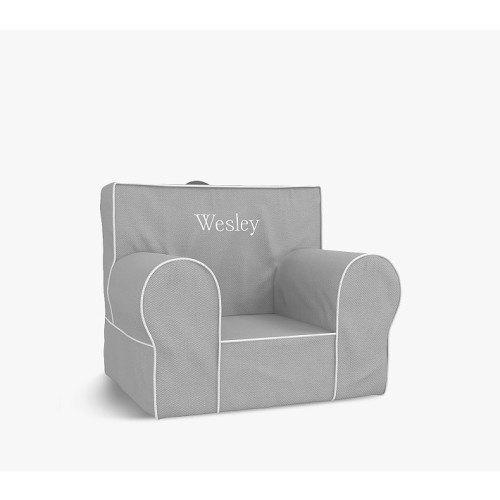 My First Anywhere Chair®, Gray with White Piping