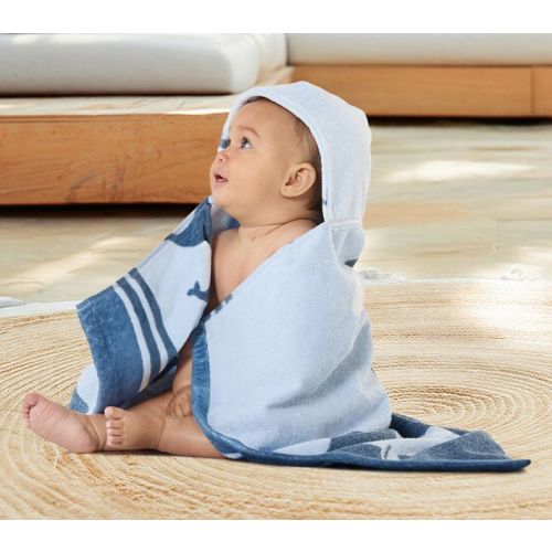 Whale Reversible Baby Beach Hooded Towel UPF 50+