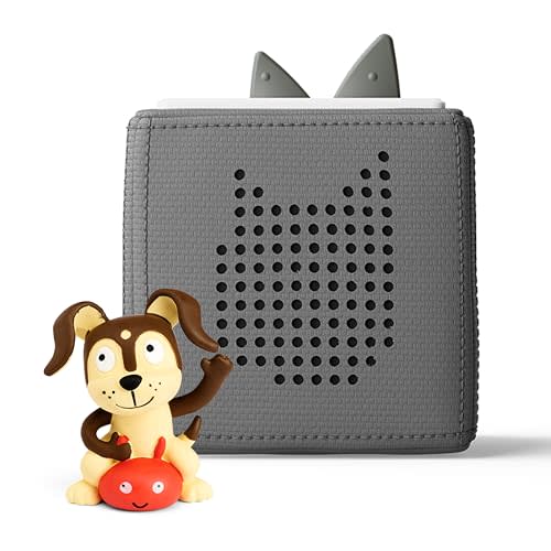 Toniebox Audio Player Starter Set with Playtime Puppy - Listen, Learn, and Play with One Huggable Little Box - Gray
