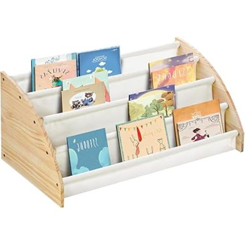 Montessori Book Shelf,Book Shelf for Kids Rooms Display Books of Your Little One,The Perfect Nursery Organizer for Your Baby Girl or Boy's Toddler Play Room Decor