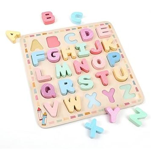WonderBee Alphabet Wooden Chunky Puzzle Upper Case