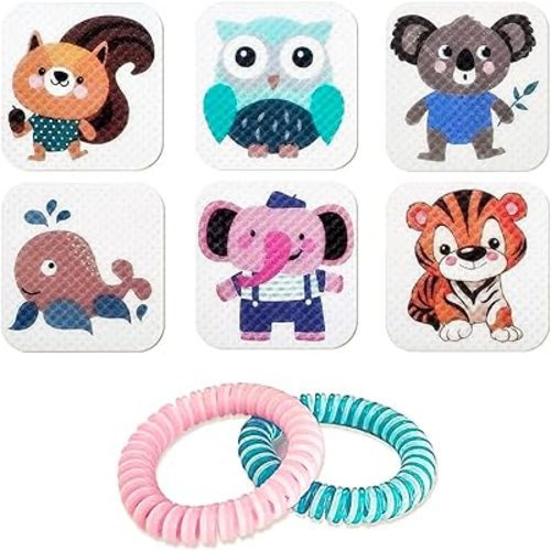 120 Pack Mosquito Patches Stickers for Adult Kids, Resealable Stickers with 2Pack Mosquito Bracelet, Mosquito Patches for Kids, Mosquito Patches Stickers for Outdoor Camping & Travel