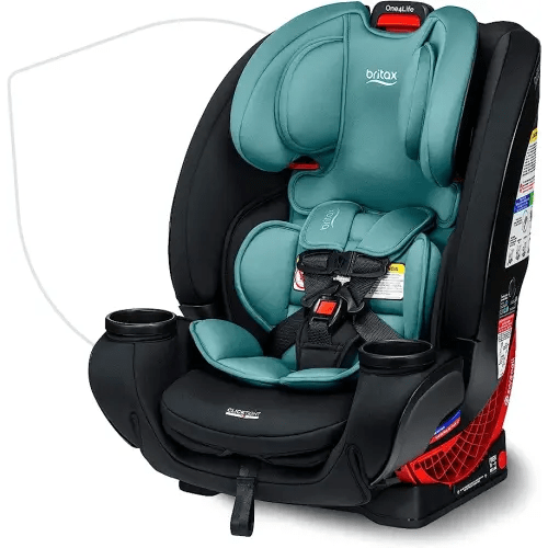 Britax One4Life Convertible Car Seat, 10 Years of Use from 5 to 120 Pounds, Converts from Rear-Facing Infant Car Seat to Forward-Facing Booster Seat, Machine-Washable Fabric, Jade Onyx