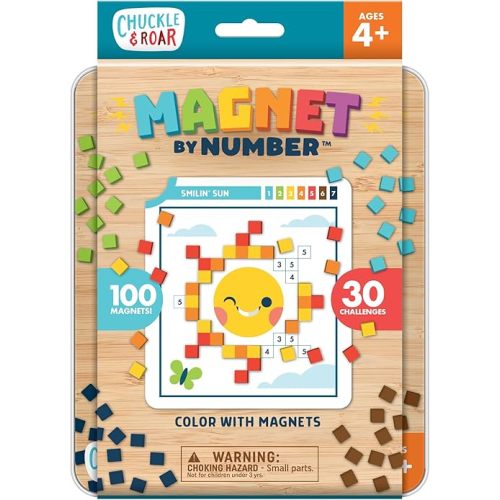 Chuckle & Roar - Magnet by Number - Magnetic Puzzle Kit - Preschool Numeric Learning Toy - Travel Friendly - No Mess Fun - Ages 4 and Up