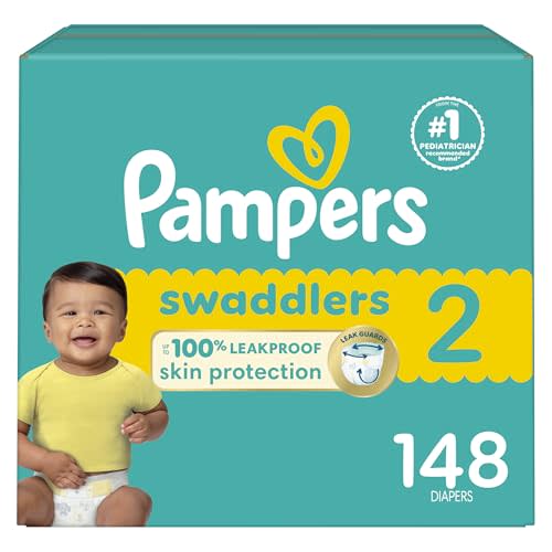 Pampers Baby Diapers - Swaddlers - Size 2, 148 Count, Ultra Absorbent Disposable Infant Diaper