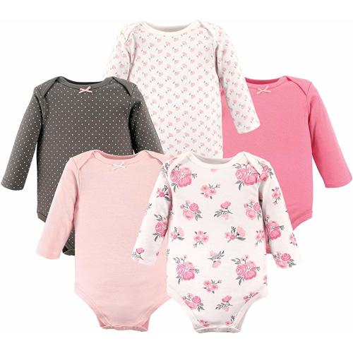 Hudson Baby Unisex Baby Cotton Long-sleeve Bodysuits