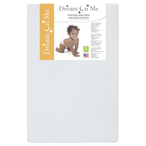 Dream on Me Holly 3” Compact, Non-Toxic, Mini/Portable Waterproof Fiber Crib Mattress with Small Dimensions